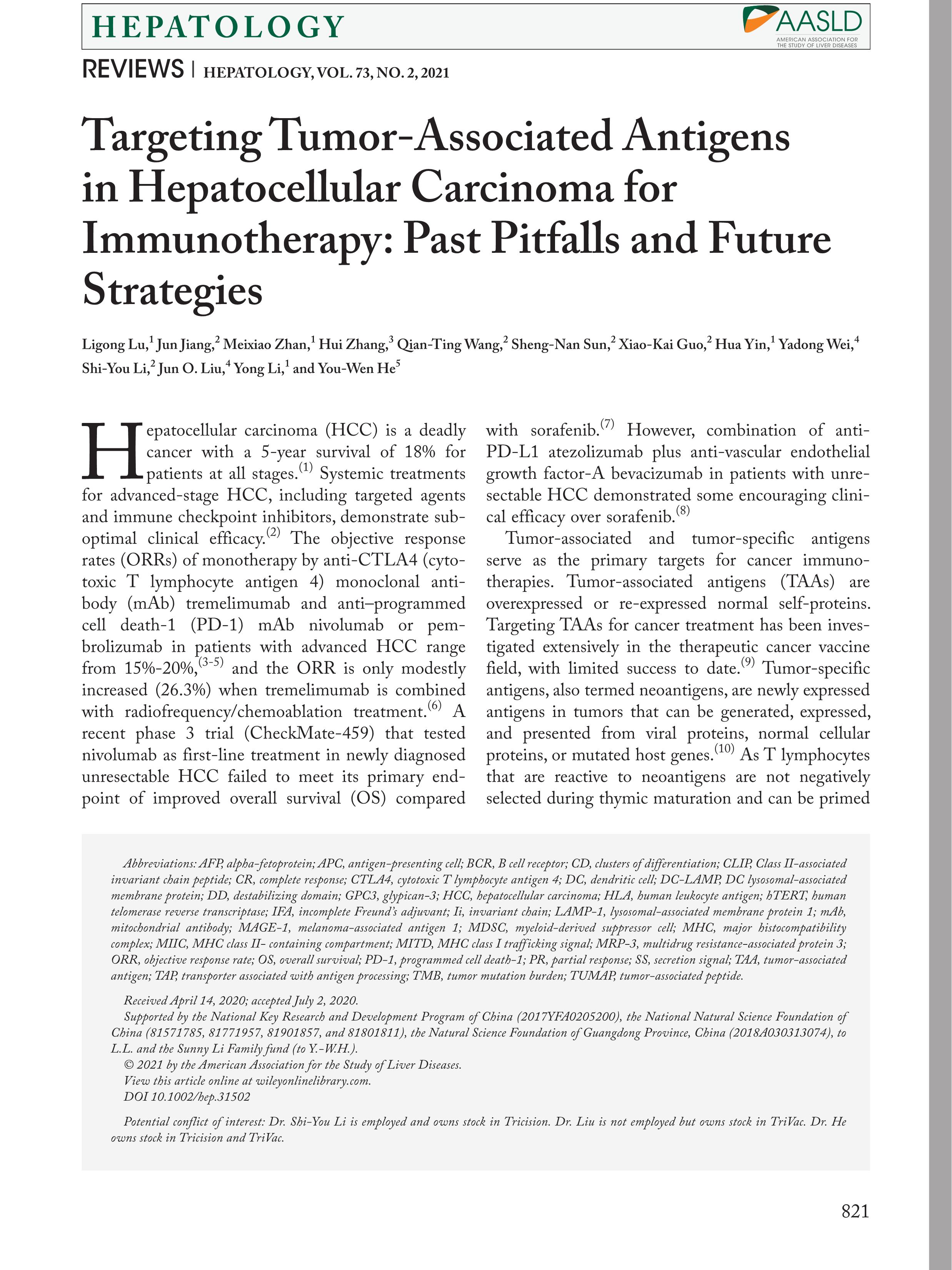 Targeting Tumor-Associated Antigens in Hepatocellular Carcinoma for Immunotherapy: Past Pitfalls and Future Strategies